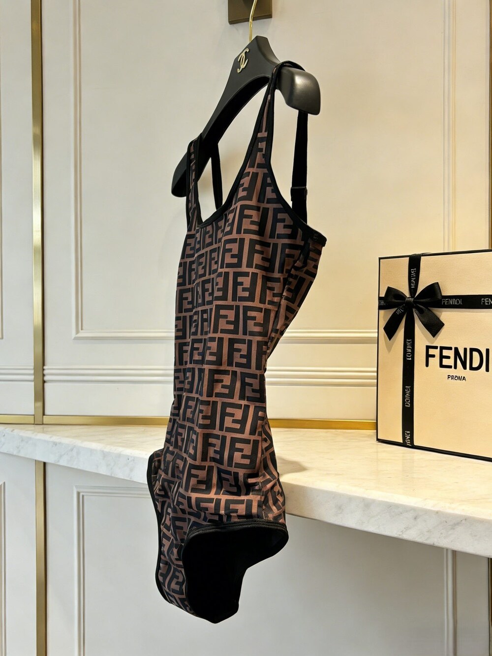 Fendi FF Monogram Square Neck Swimsuit - Picture 3 of 6